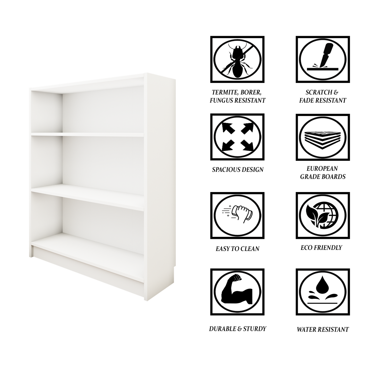 VIKI | BODHI | Bookrack / Bookshelves, Frosty White, Dark Wenge, Brussel Walnut  VIKI FURNITURE   