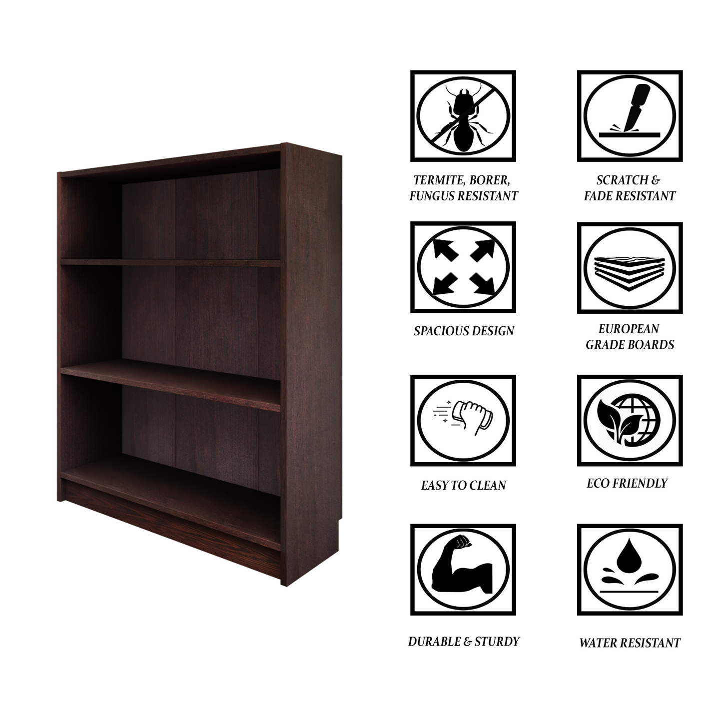 VIKI | BODHI | Bookrack / Bookshelves, Frosty White, Dark Wenge, Brussel Walnut  VIKI FURNITURE   