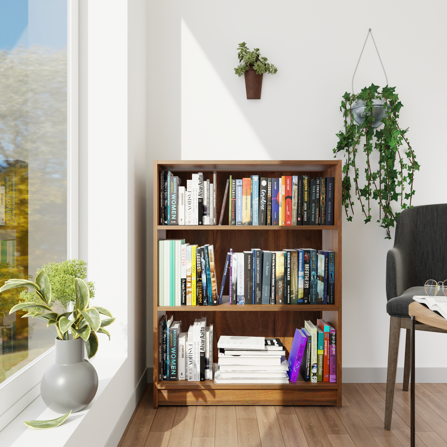 VIKI | BODHI | Bookrack / Bookshelves, Frosty White, Dark Wenge, Brussel Walnut  VIKI FURNITURE Brussel Walnut  