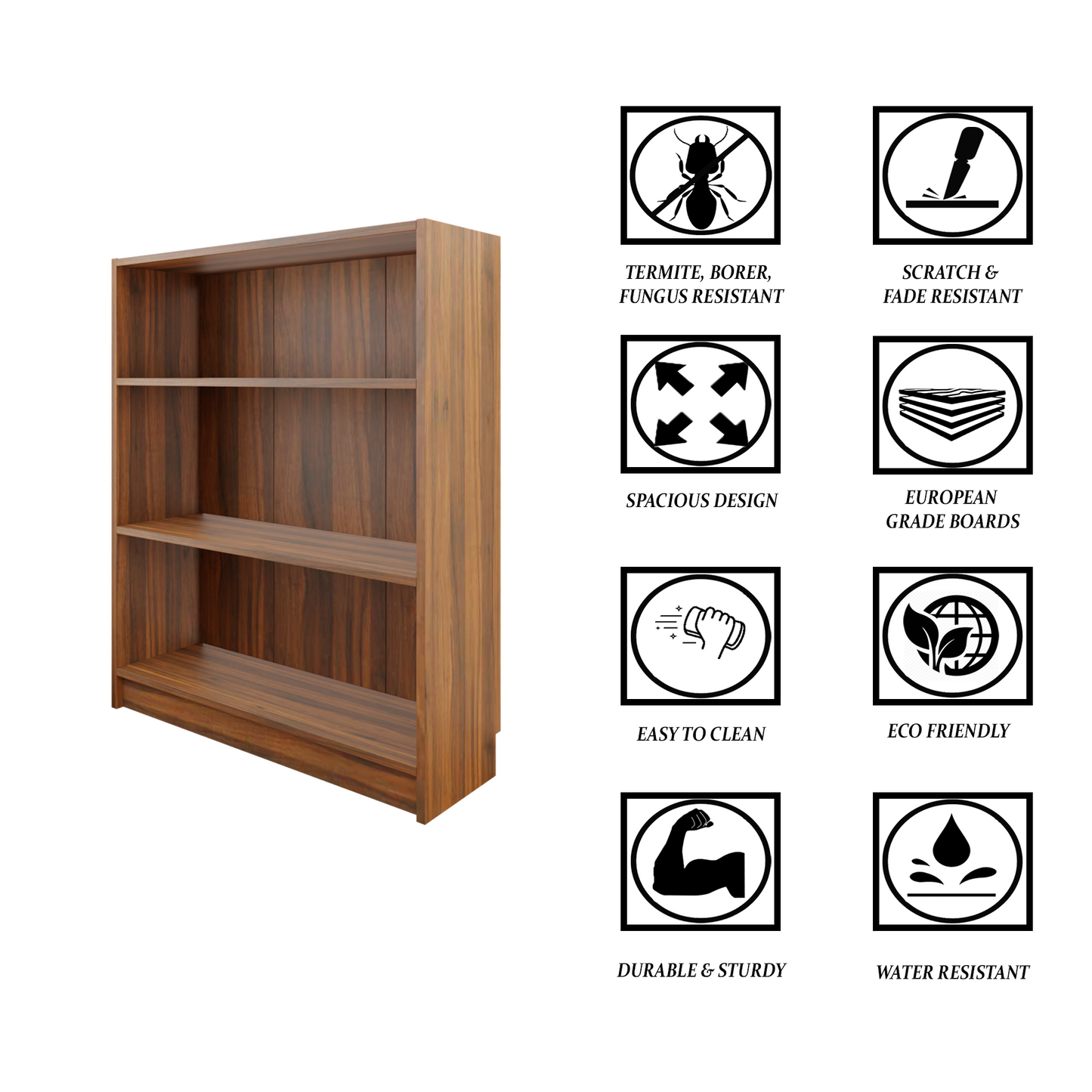 VIKI | BODHI | Bookrack / Bookshelves, Frosty White, Dark Wenge, Brussel Walnut  VIKI FURNITURE   