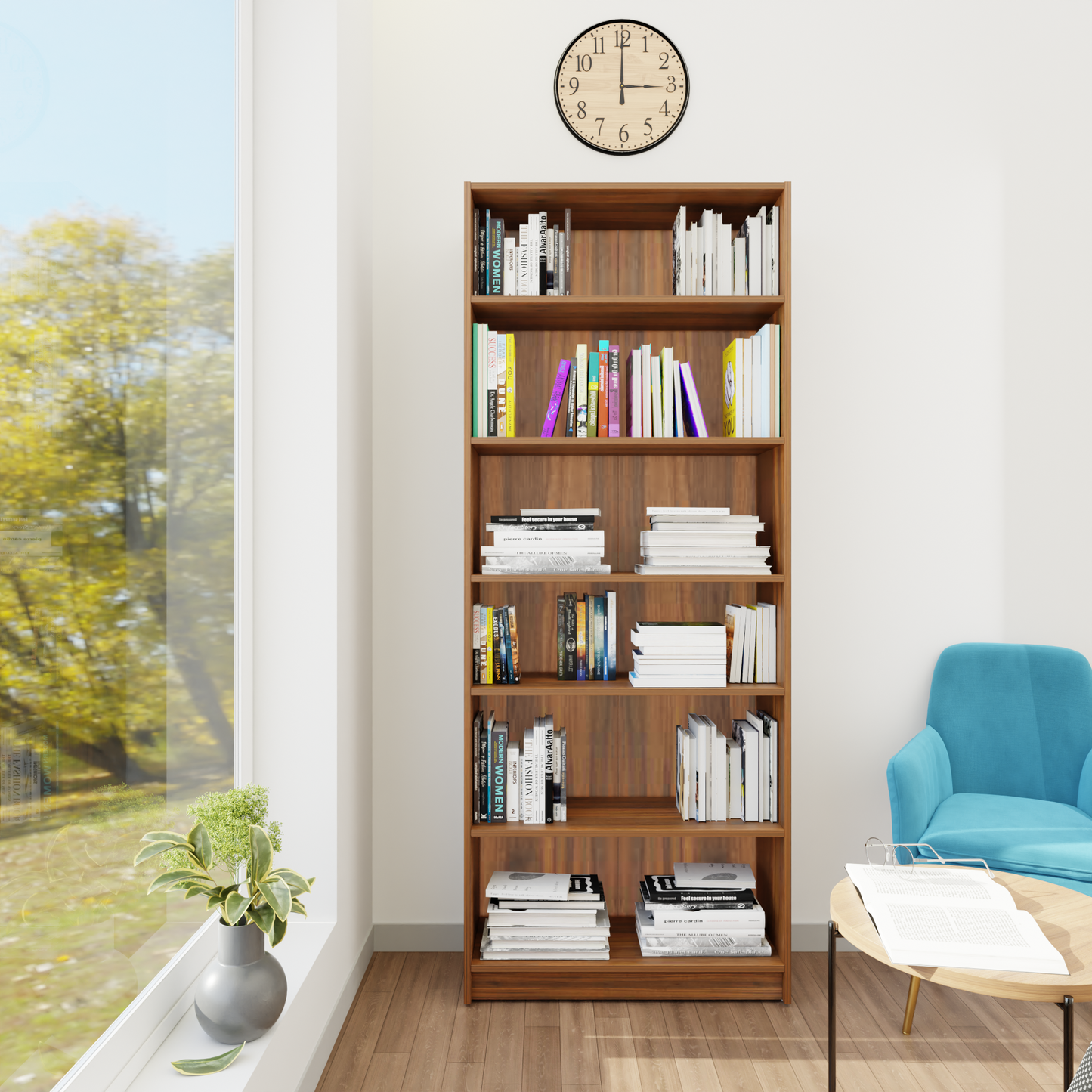 VIKI | BODHI | Bookrack / Bookshelves, Frosty White, Dark Wenge, Brussel Walnut VIKI FURNITURE Brussel Walnut