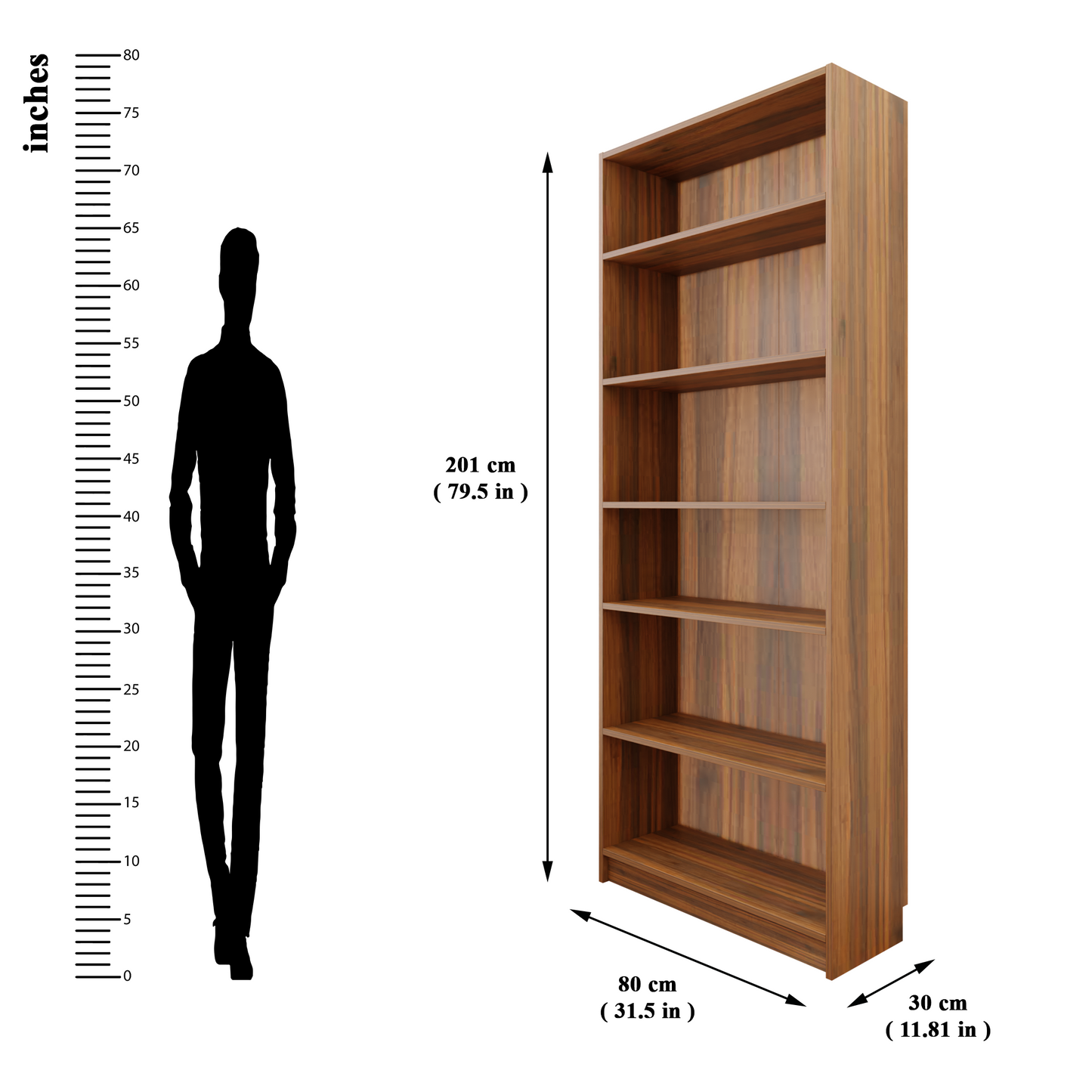 VIKI | BODHI | Bookrack / Bookshelves, Frosty White, Dark Wenge, Brussel Walnut VIKI FURNITURE
