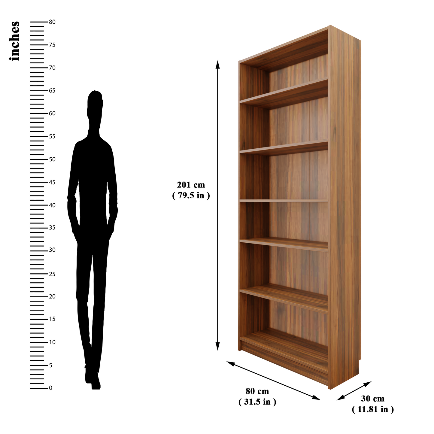 VIKI | BODHI | Bookrack / Bookshelves, Frosty White, Dark Wenge, Brussel Walnut  VIKI FURNITURE   