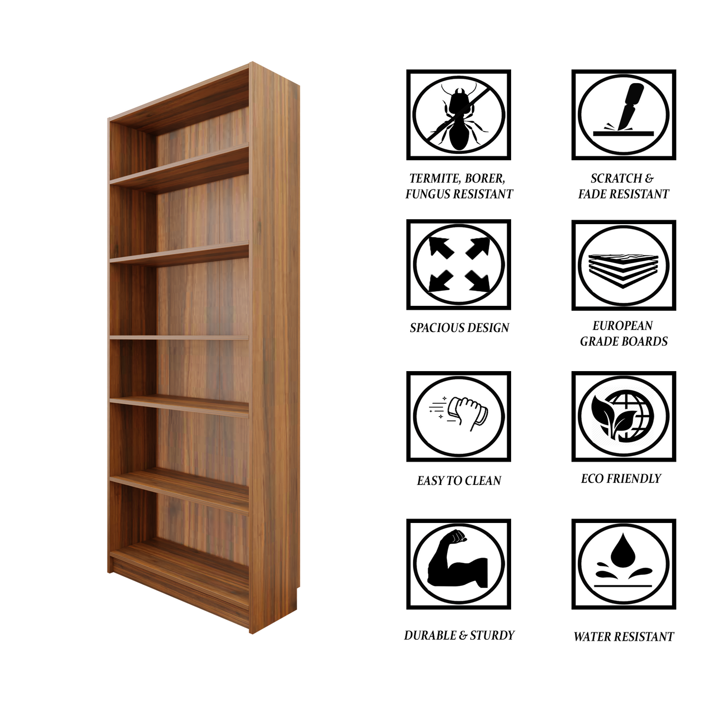 VIKI | BODHI | Bookrack / Bookshelves, Frosty White, Dark Wenge, Brussel Walnut VIKI FURNITURE