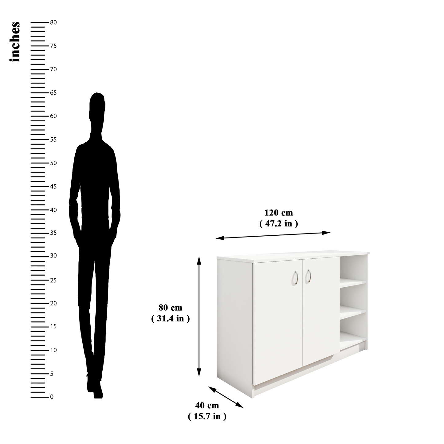 KAYA | Two Door and One Open Shoe Rack VIKI FURNITURE