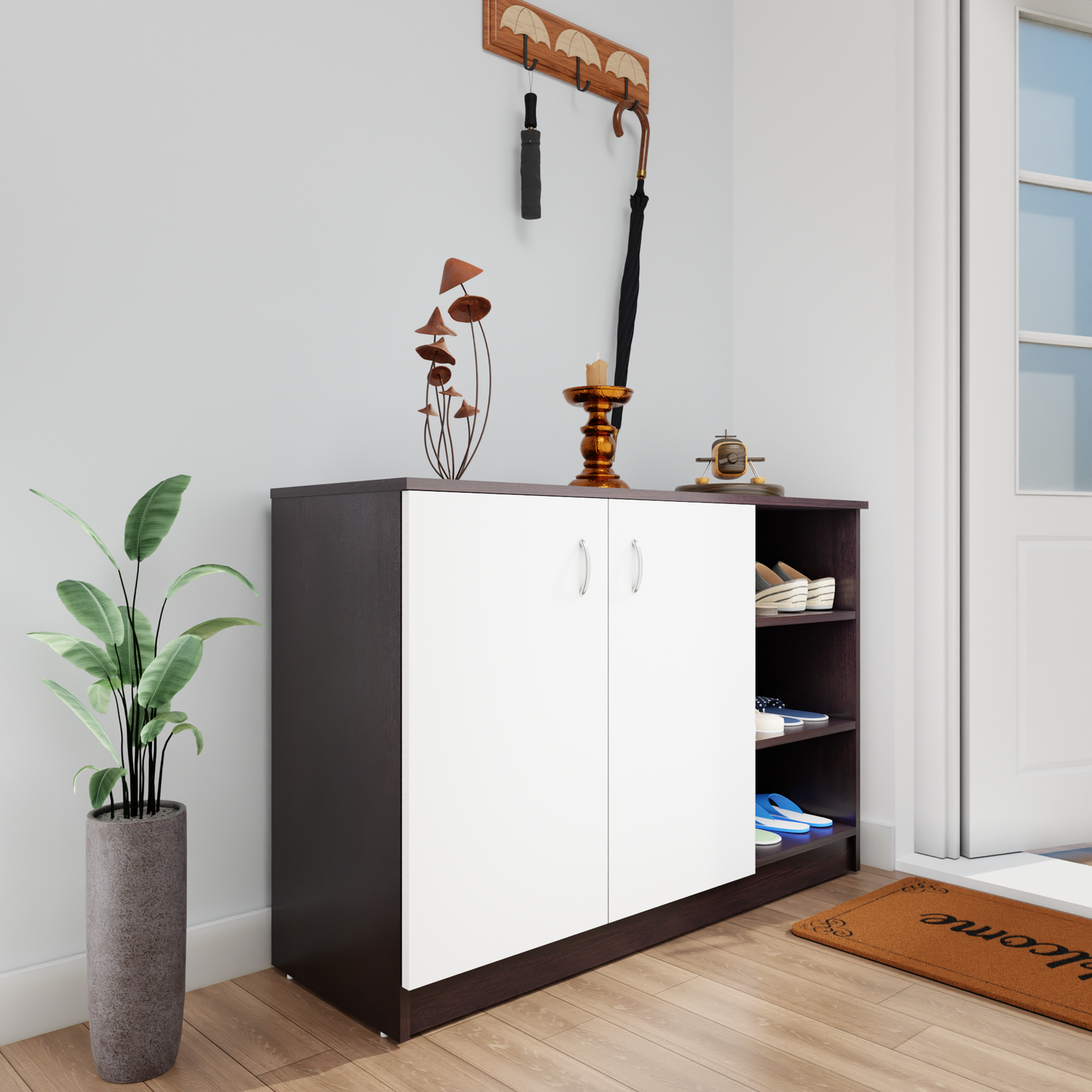 KAYA | Two Door and One Open Shoe Rack  VIKI FURNITURE   