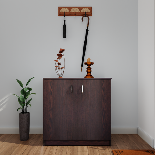 KAYA | Two Door Shoe Rack VIKI FURNITURE Dark Wenge