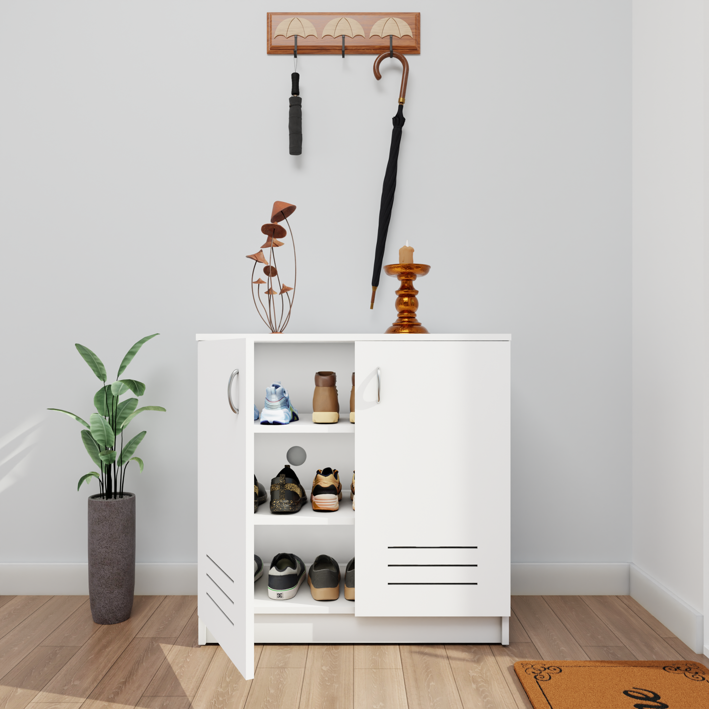 KAYA | Two Louver Door Shoe Rack  VIKI FURNITURE   