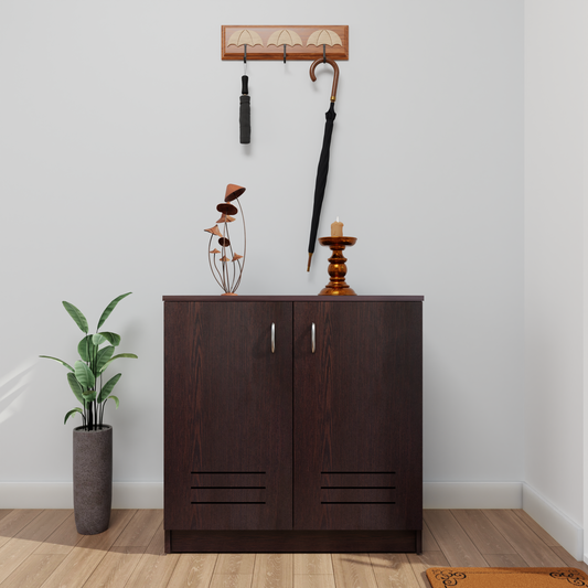 KAYA | Two Louver Door Shoe Rack VIKI FURNITURE Dark Wenge