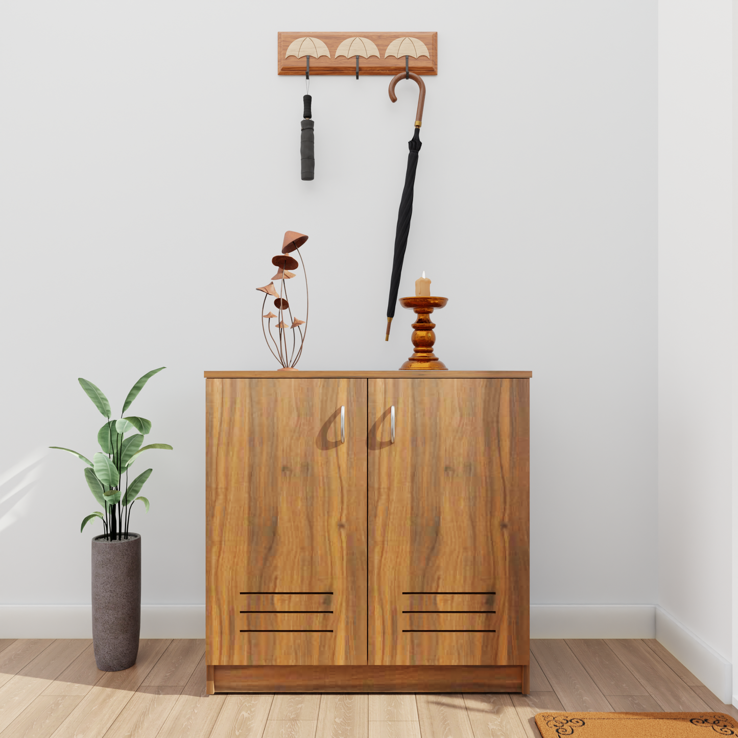 KAYA | Two Louver Door Shoe Rack  VIKI FURNITURE Brussel Walnut  