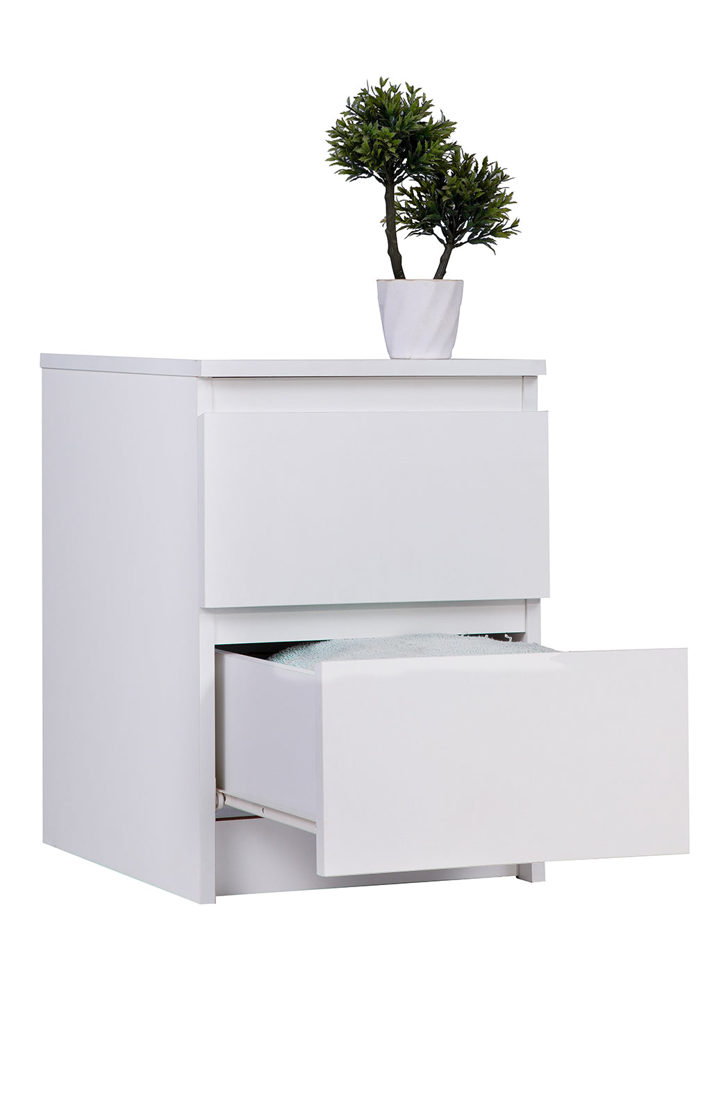 PARA | Chest of 2 Drawer, Frosty white, Dark Wenge and Brussel Walnut | Suede Finish Drawer Units VIKI FURNITURE