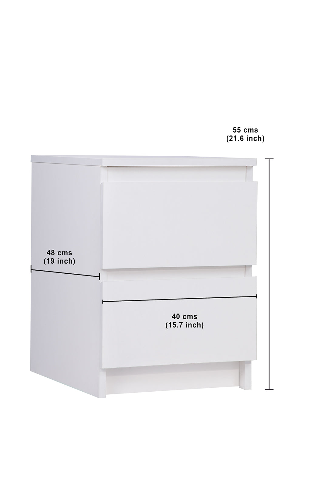 PARA | Chest of 2 Drawer, Frosty white, Dark Wenge and Brussel Walnut | Suede Finish Drawer Units VIKI FURNITURE