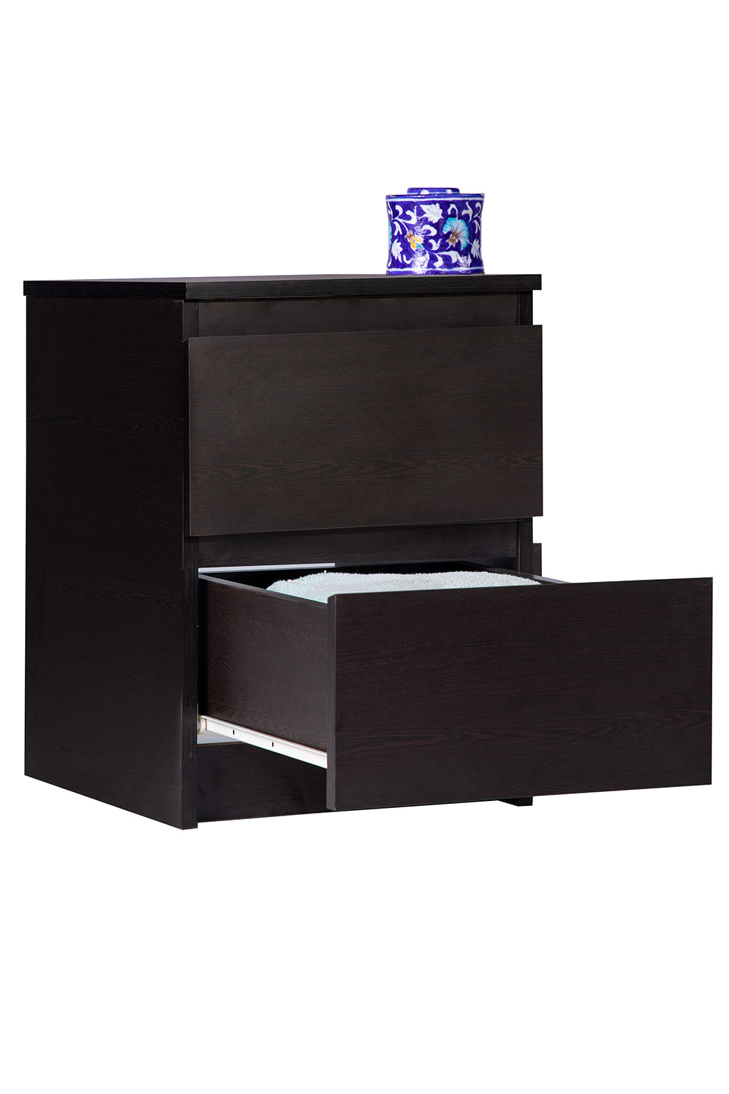 PARA | Chest of 2 Drawer, Frosty white, Dark Wenge and Brussel Walnut | Suede Finish Drawer Units VIKI FURNITURE   