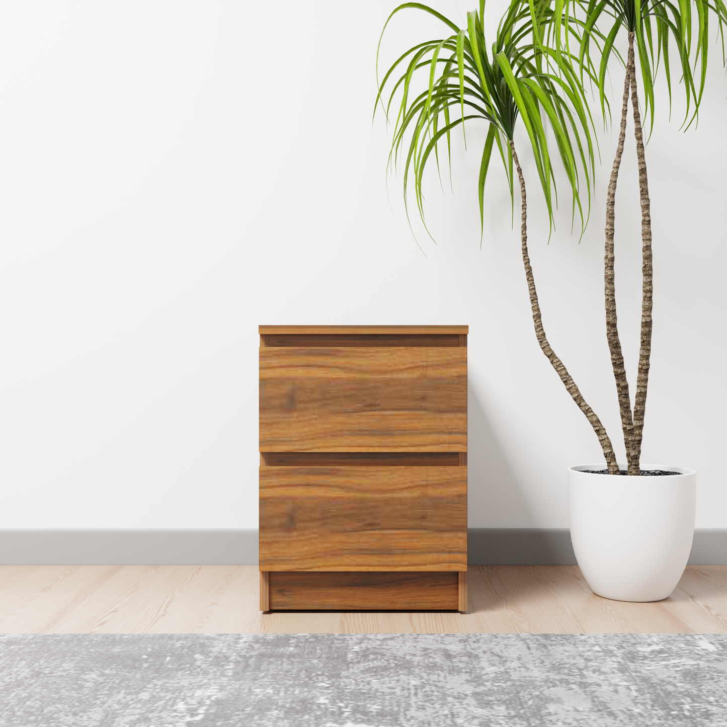 PARA | Chest of 2 Drawer, Frosty white, Dark Wenge and Brussel Walnut | Suede Finish Drawer Units VIKI FURNITURE