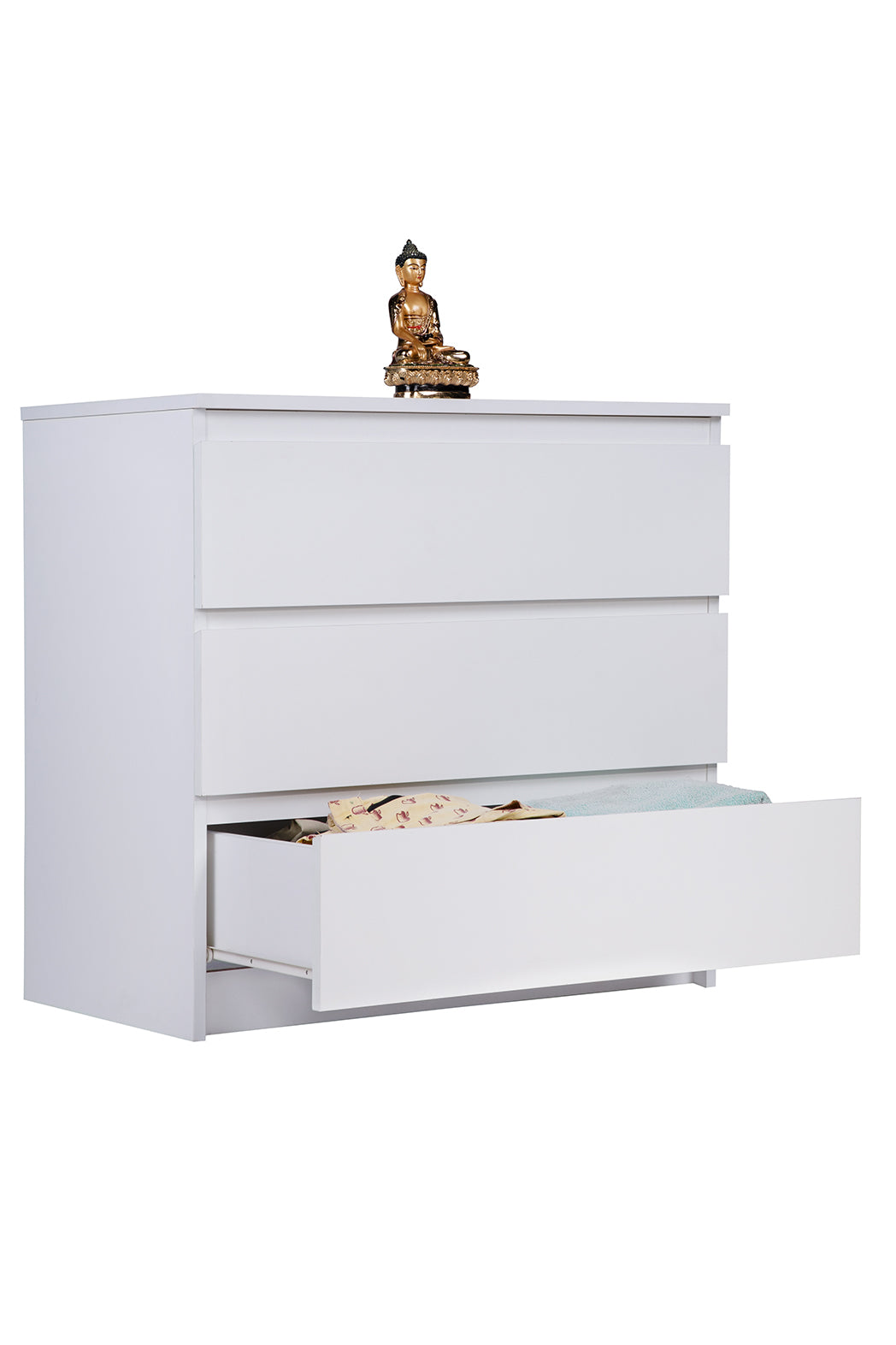 PARA | Chest of 3 Drawer, Frosty white, Dark Wenge and Brussel Walnut | Suede Finish Drawer Units VIKI FURNITURE