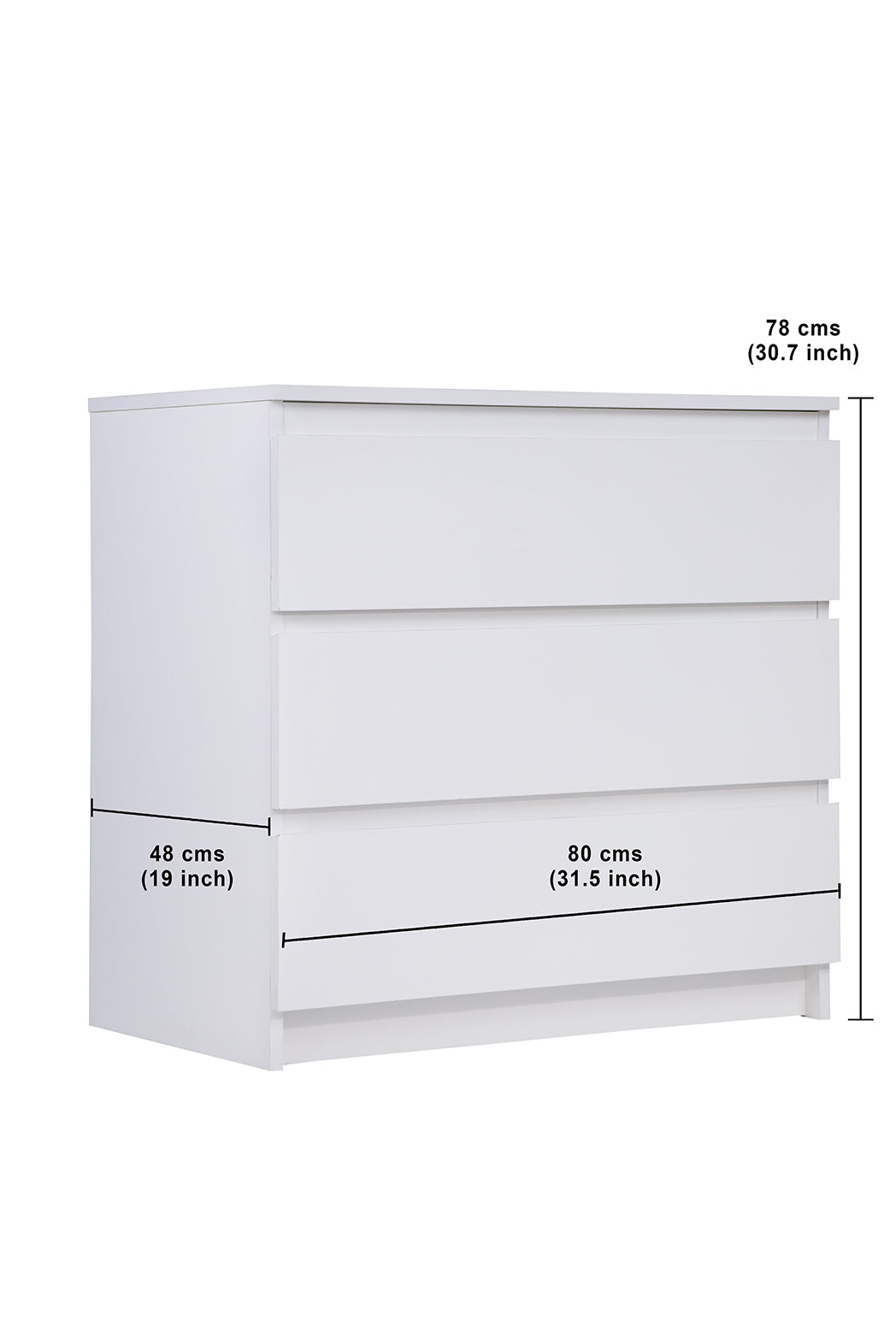 PARA | Chest of 3 Drawer, Frosty white, Dark Wenge and Brussel Walnut | Suede Finish Drawer Units VIKI FURNITURE