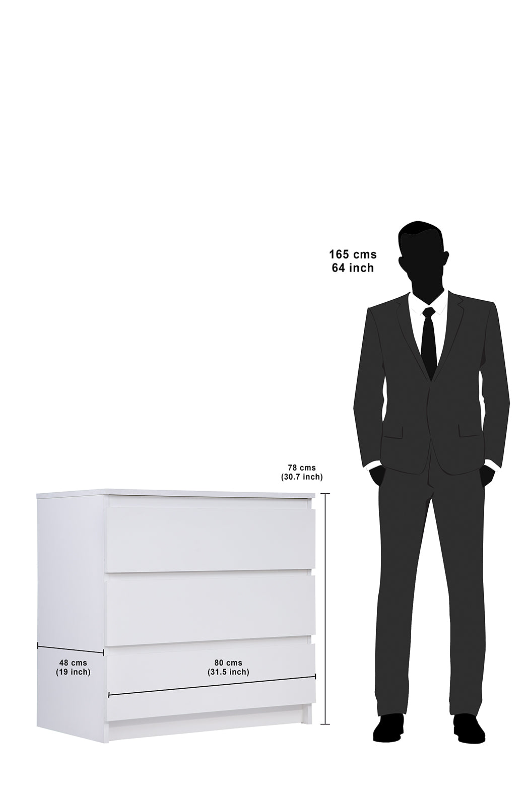 PARA | Chest of 3 Drawer, Frosty white, Dark Wenge and Brussel Walnut | Suede Finish Drawer Units VIKI FURNITURE