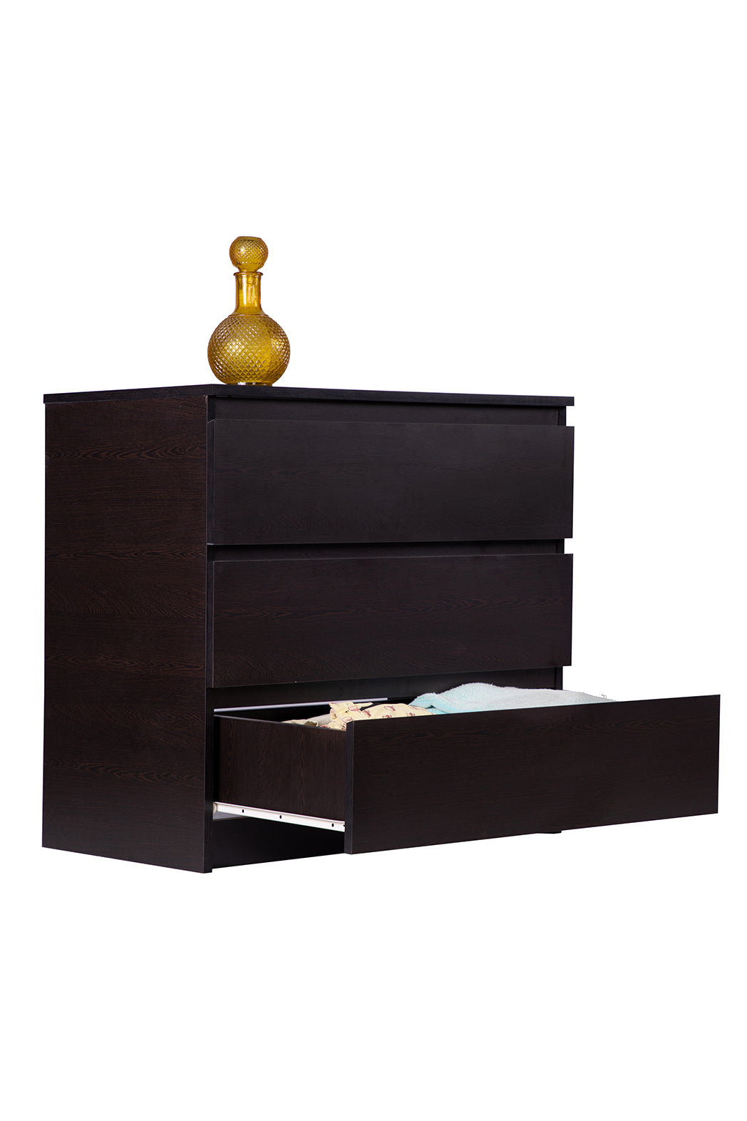 PARA | Chest of 3 Drawer, Frosty white, Dark Wenge and Brussel Walnut | Suede Finish Drawer Units VIKI FURNITURE