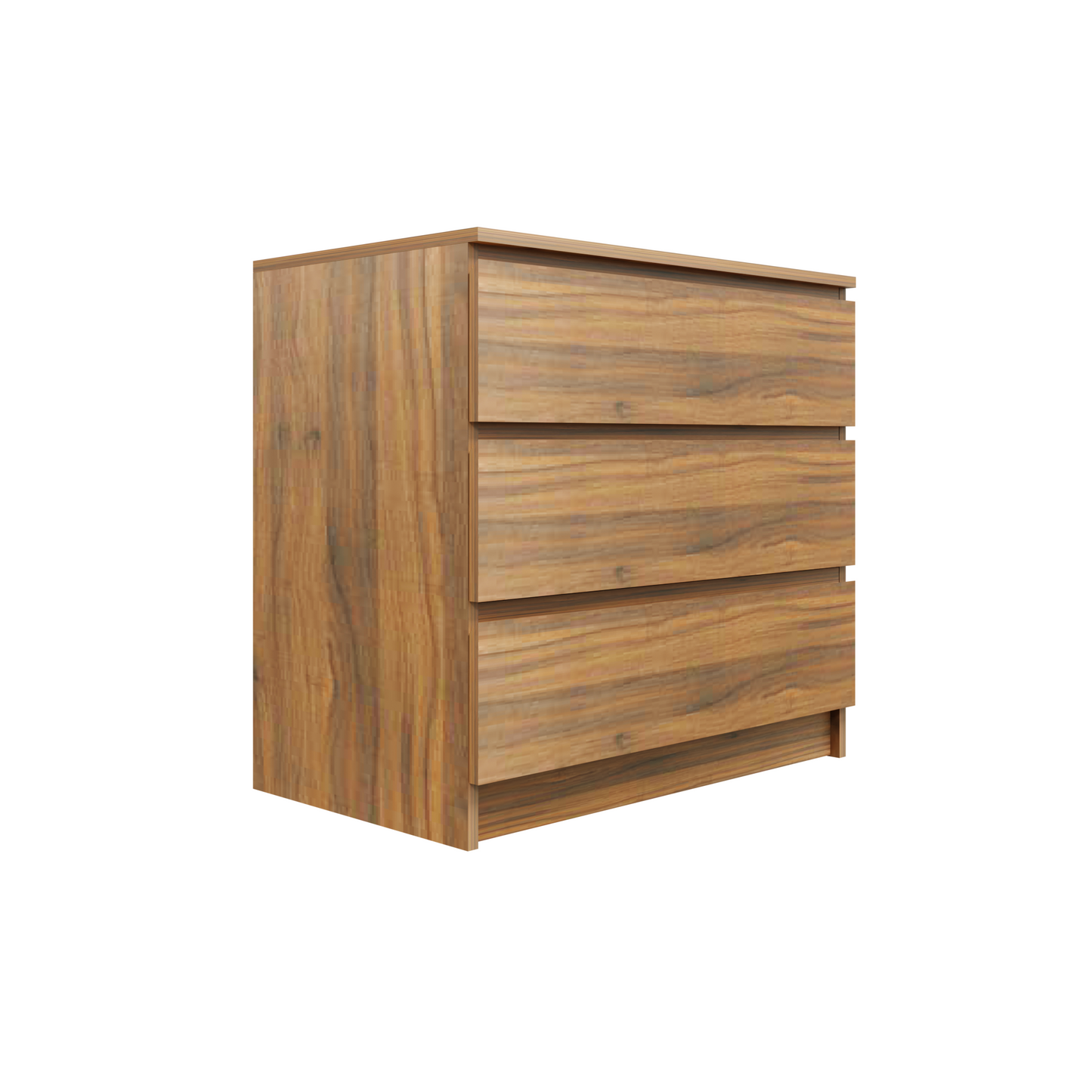 PARA | Chest of 3 Drawer, Frosty white, Dark Wenge and Brussel Walnut | Suede Finish Drawer Units VIKI FURNITURE Brussel Walnut