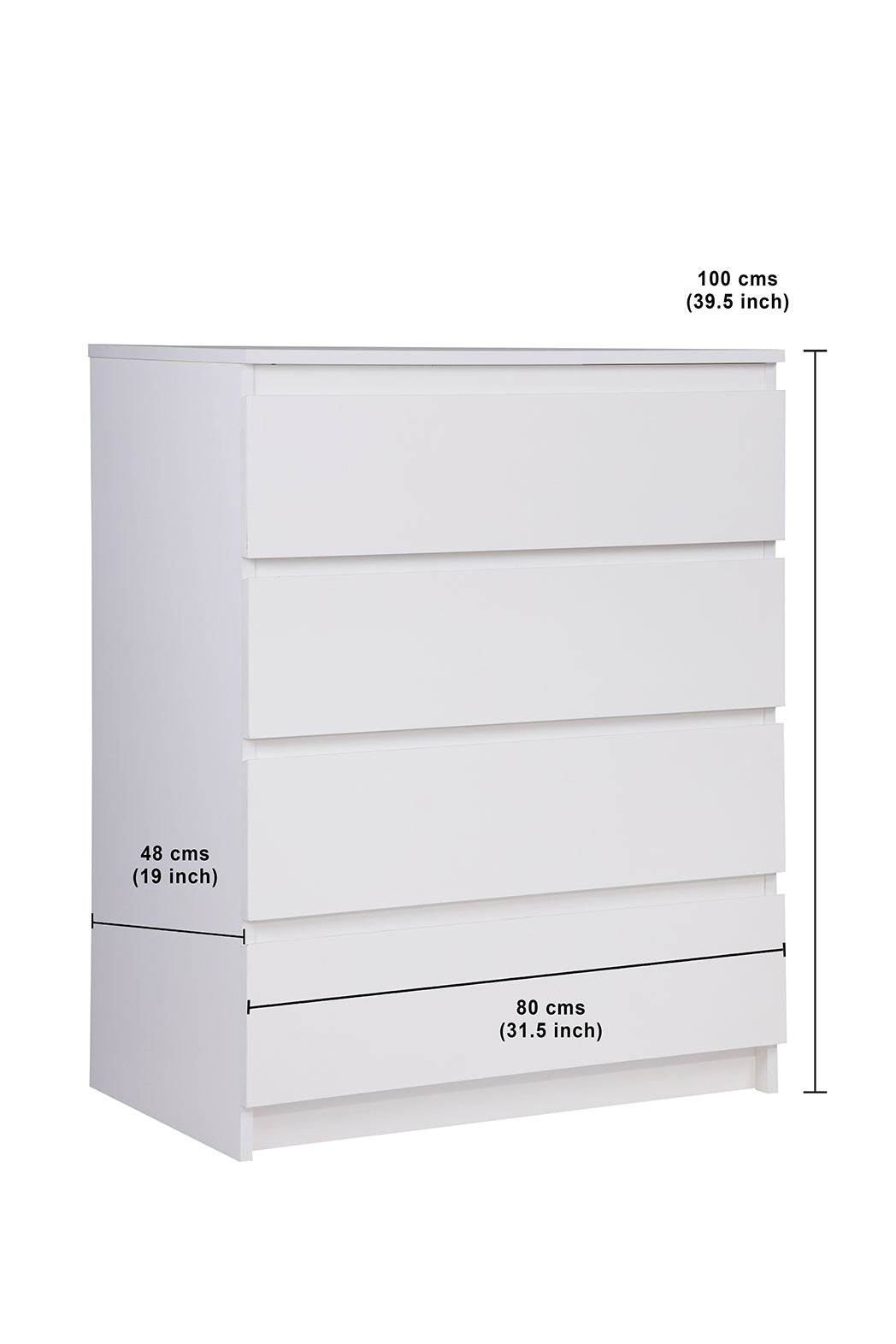 PARA | Chest of 4 Drawer, Frosty white, Dark Wenge and Brussel Walnut | Suede Finish Drawer Units VIKI FURNITURE