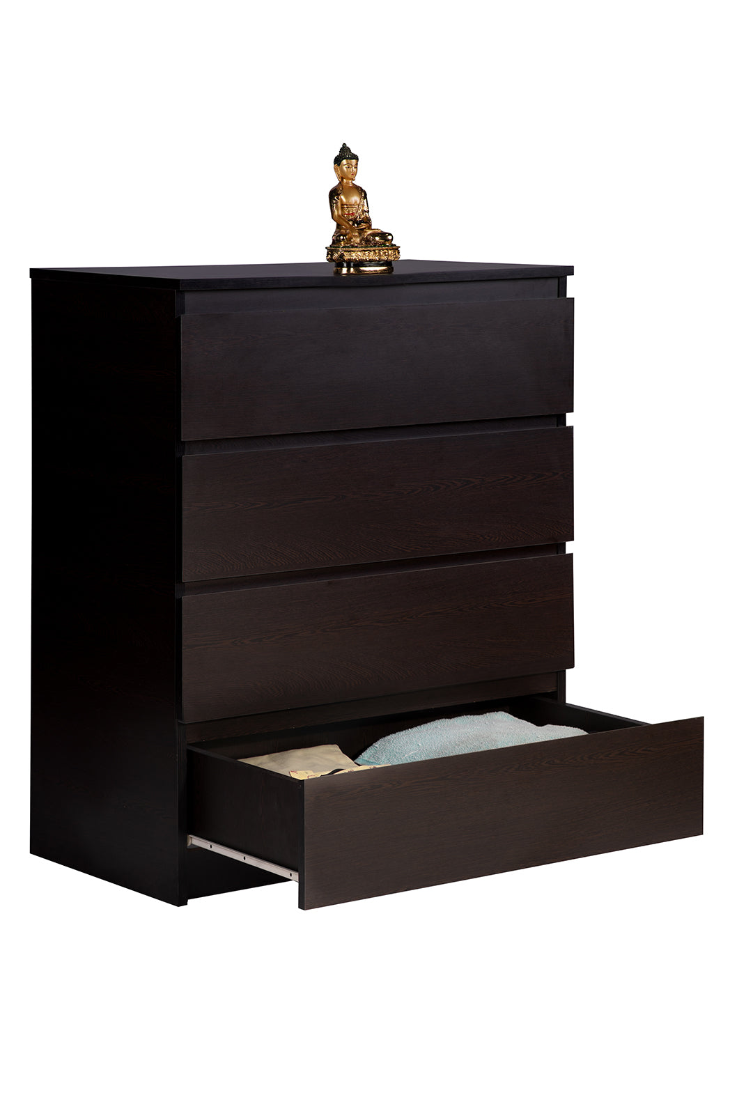 PARA | Chest of 4 Drawer, Frosty white, Dark Wenge and Brussel Walnut | Suede Finish Drawer Units VIKI FURNITURE