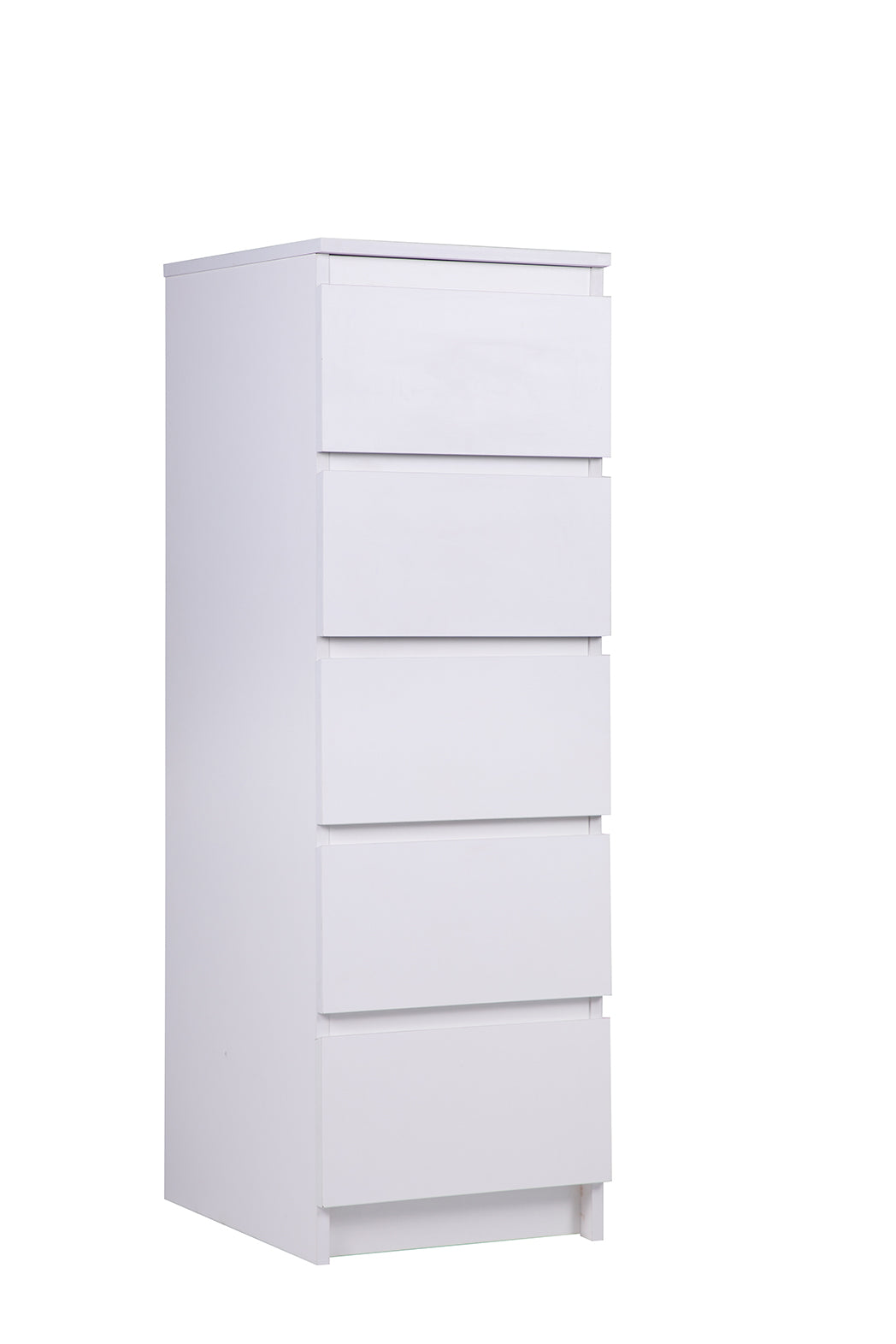 PARA | Chest of 5 Drawer, Frosty white, Dark Wenge and Brussel Walnut | Suede Finish Drawer Units VIKI FURNITURE Frosty White