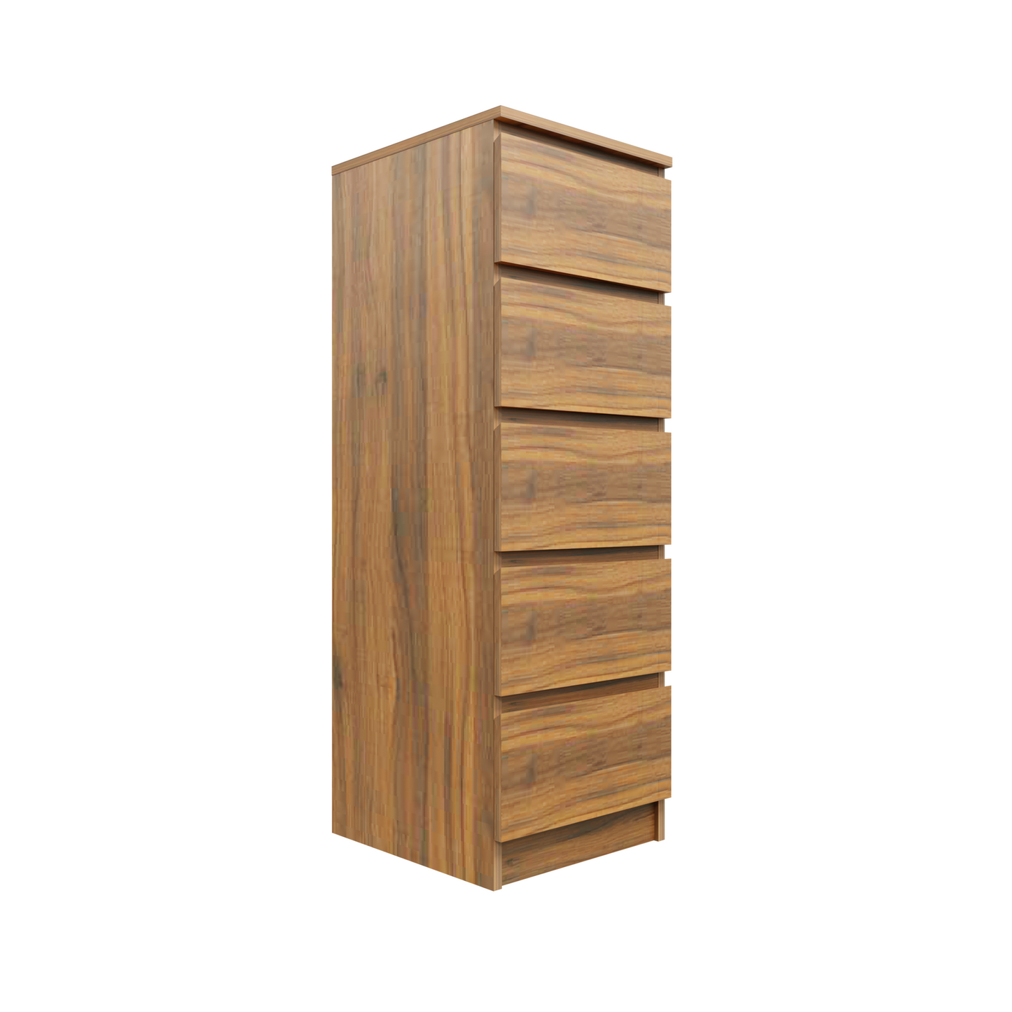 PARA | Chest of 5 Drawer, Frosty white, Dark Wenge and Brussel Walnut | Suede Finish Drawer Units VIKI FURNITURE Brussel Walnut