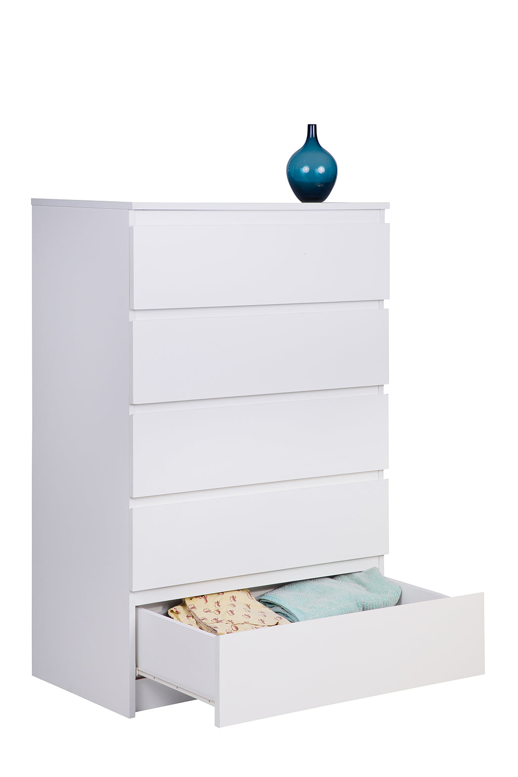 PARA | Chest of 5 Drawer, Frosty white, Dark Wenge and Brussel Walnut | Suede Finish Drawer Units VIKI FURNITURE   