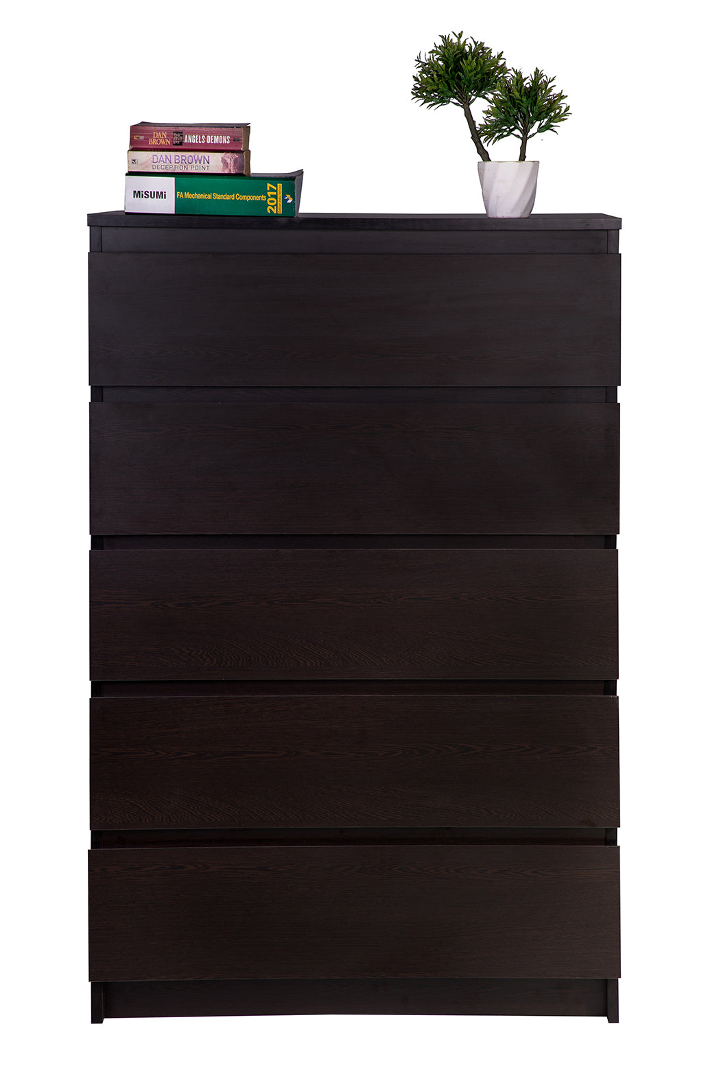 PARA | Chest of 5 Drawer, Frosty white, Dark Wenge and Brussel Walnut | Suede Finish Drawer Units VIKI FURNITURE   