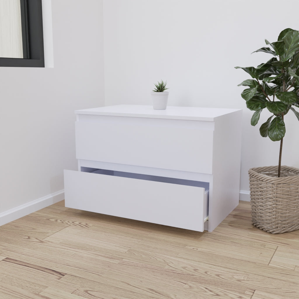 PARA | Chest of 2 Drawer, Frosty white, Dark Wenge and Brussel Walnut | Suede Finish Drawer Units VIKI FURNITURE