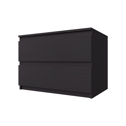 PARA | Chest of 2 Drawer, Frosty white, Dark Wenge and Brussel Walnut | Suede Finish Drawer Units VIKI FURNITURE Dark Wenge