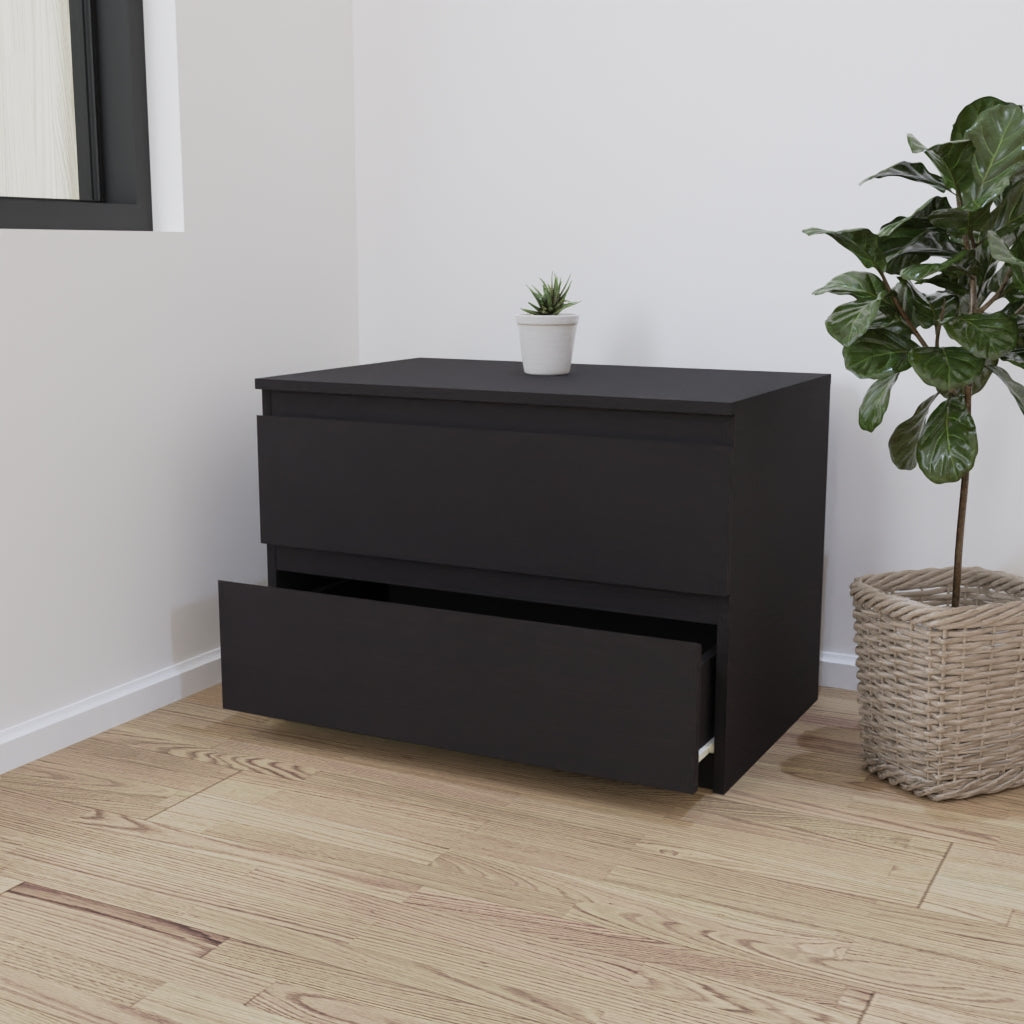 PARA | Chest of 2 Drawer, Frosty white, Dark Wenge and Brussel Walnut | Suede Finish Drawer Units VIKI FURNITURE