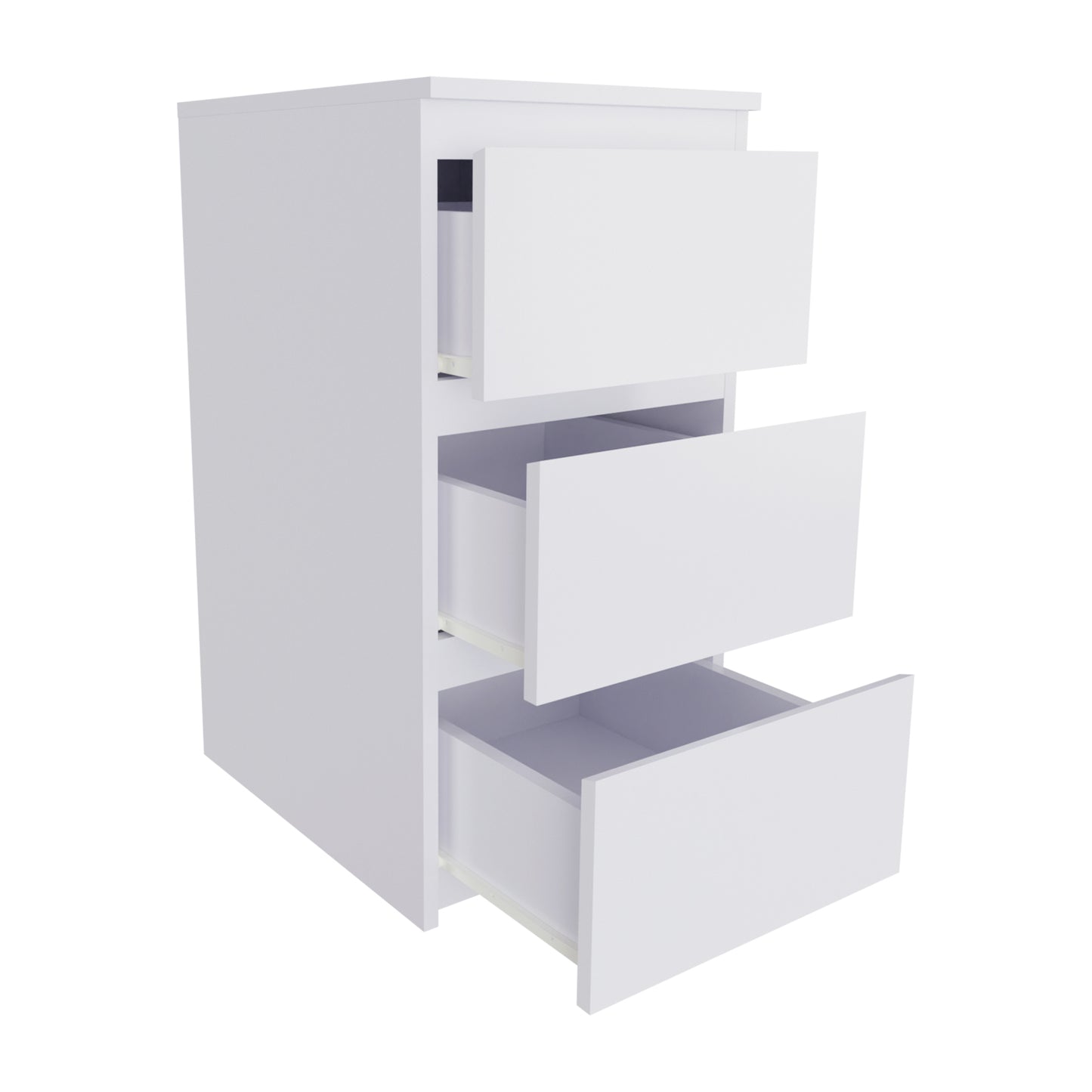 PARA | Chest of 3 Drawer, Frosty white, Dark Wenge and Brussel Walnut | Suede Finish Drawer Units VIKI FURNITURE
