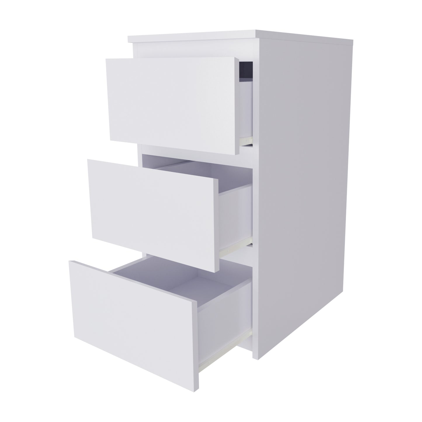 PARA | Chest of 3 Drawer, Frosty white, Dark Wenge and Brussel Walnut | Suede Finish Drawer Units VIKI FURNITURE