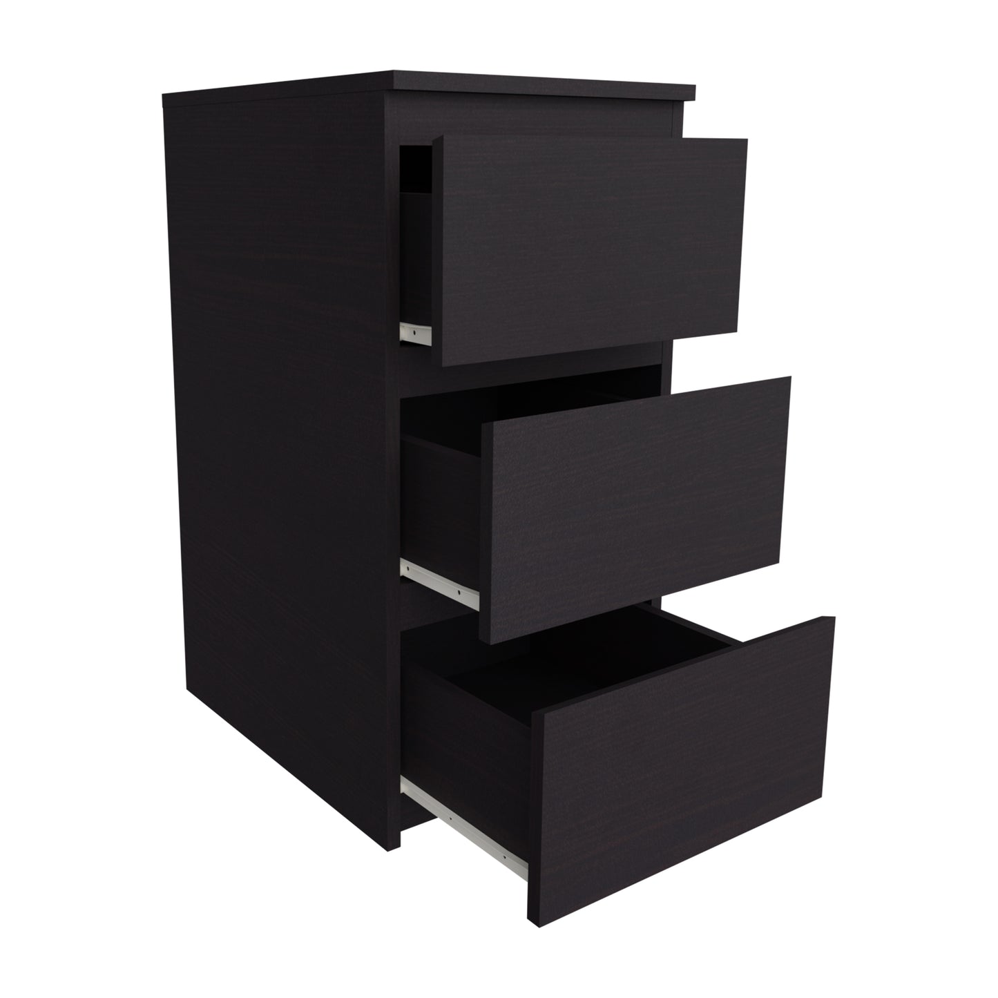 PARA | Chest of 3 Drawer, Frosty white, Dark Wenge and Brussel Walnut | Suede Finish Drawer Units VIKI FURNITURE
