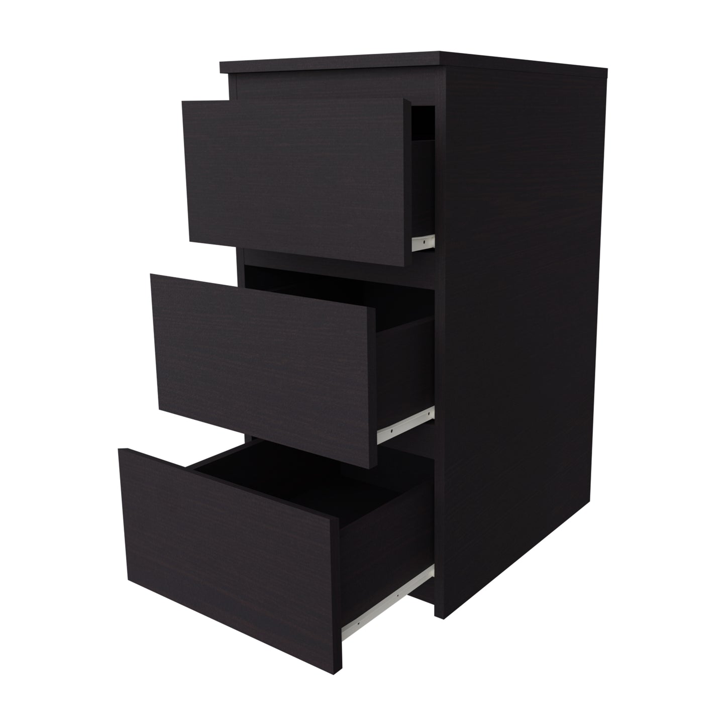 PARA | Chest of 3 Drawer, Frosty white, Dark Wenge and Brussel Walnut | Suede Finish Drawer Units VIKI FURNITURE