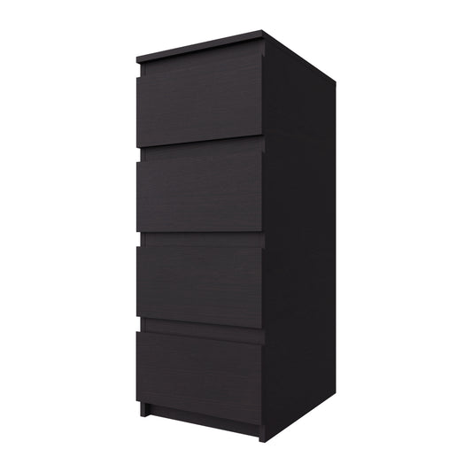 PARA | Chest of 4 Drawer, Frosty white, Dark Wenge and Brussel Walnut | Suede Finish Drawer Units VIKI FURNITURE Dark Wenge