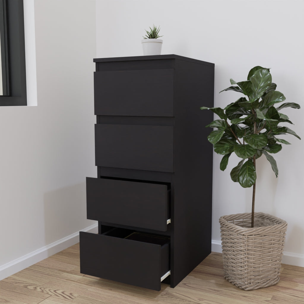 PARA | Chest of 4 Drawer, Frosty white, Dark Wenge and Brussel Walnut | Suede Finish Drawer Units VIKI FURNITURE