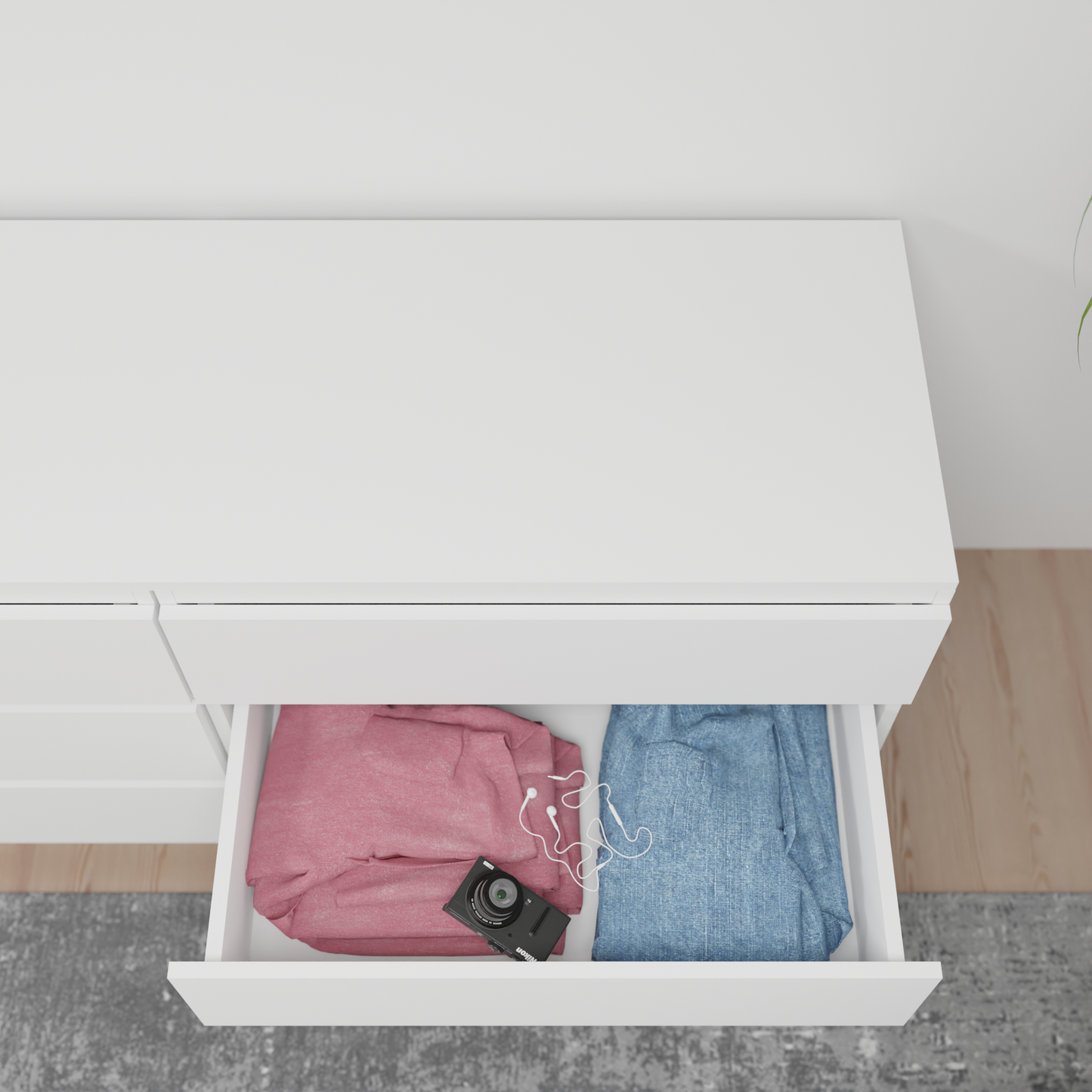 PARA | Chest of 6 Drawer, Frosty white, Dark Wenge and Brussel Walnut | Suede Finish Drawer Units VIKI FURNITURE   