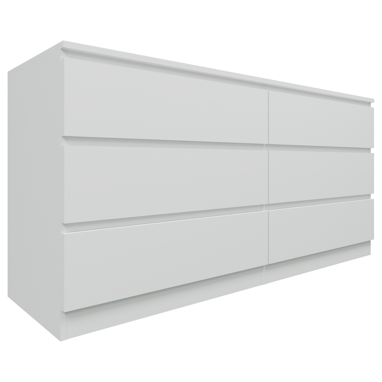 PARA | Chest of 6 Drawer, Frosty white, Dark Wenge and Brussel Walnut | Suede Finish Drawer Units VIKI FURNITURE Frosty White  