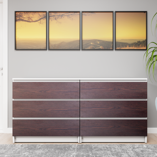 PARA | Chest of 6 Drawer, Frosty white, Dark Wenge | Suede Finish Drawer Units VIKI FURNITURE