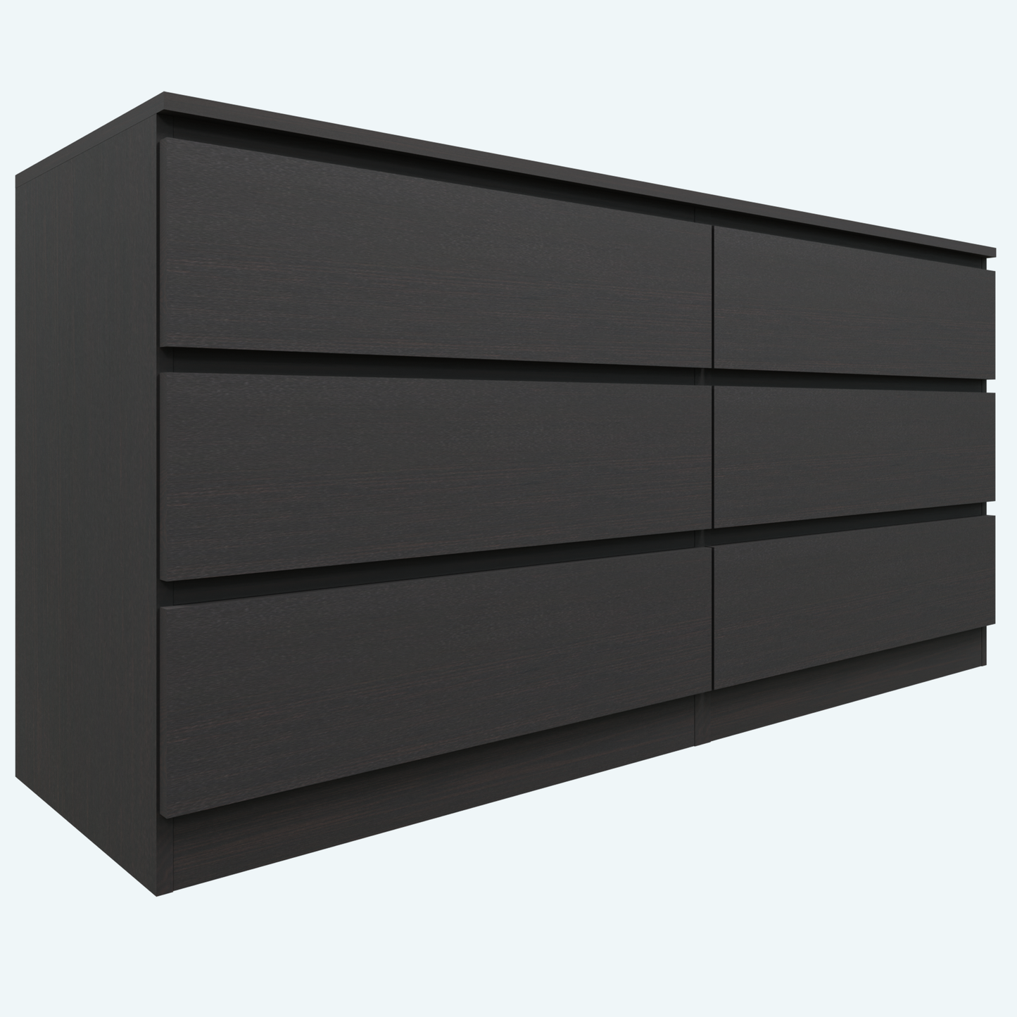 PARA | Chest of 6 Drawer, Frosty white, Dark Wenge and Brussel Walnut | Suede Finish Drawer Units VIKI FURNITURE Dark Wenge