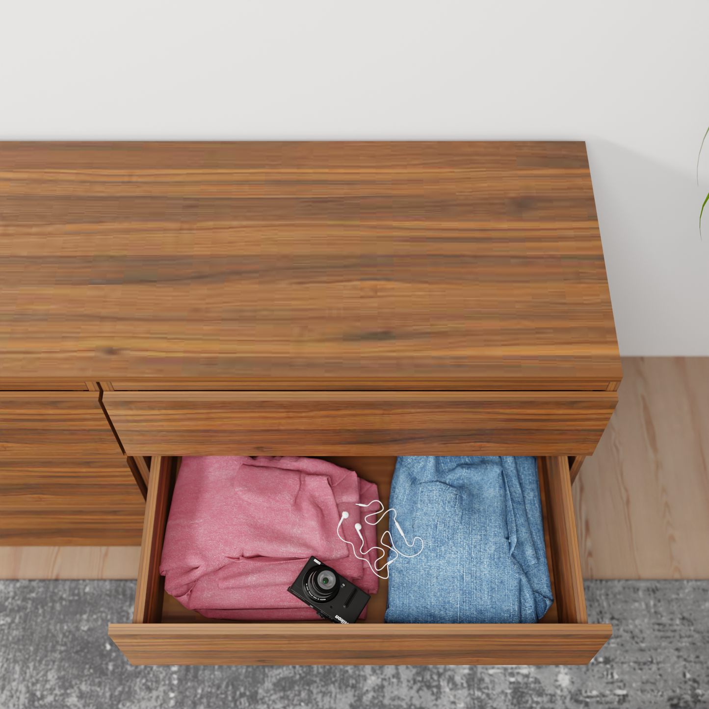PARA | Chest of 6 Drawer, Frosty white, Dark Wenge and Brussel Walnut | Suede Finish Drawer Units VIKI FURNITURE
