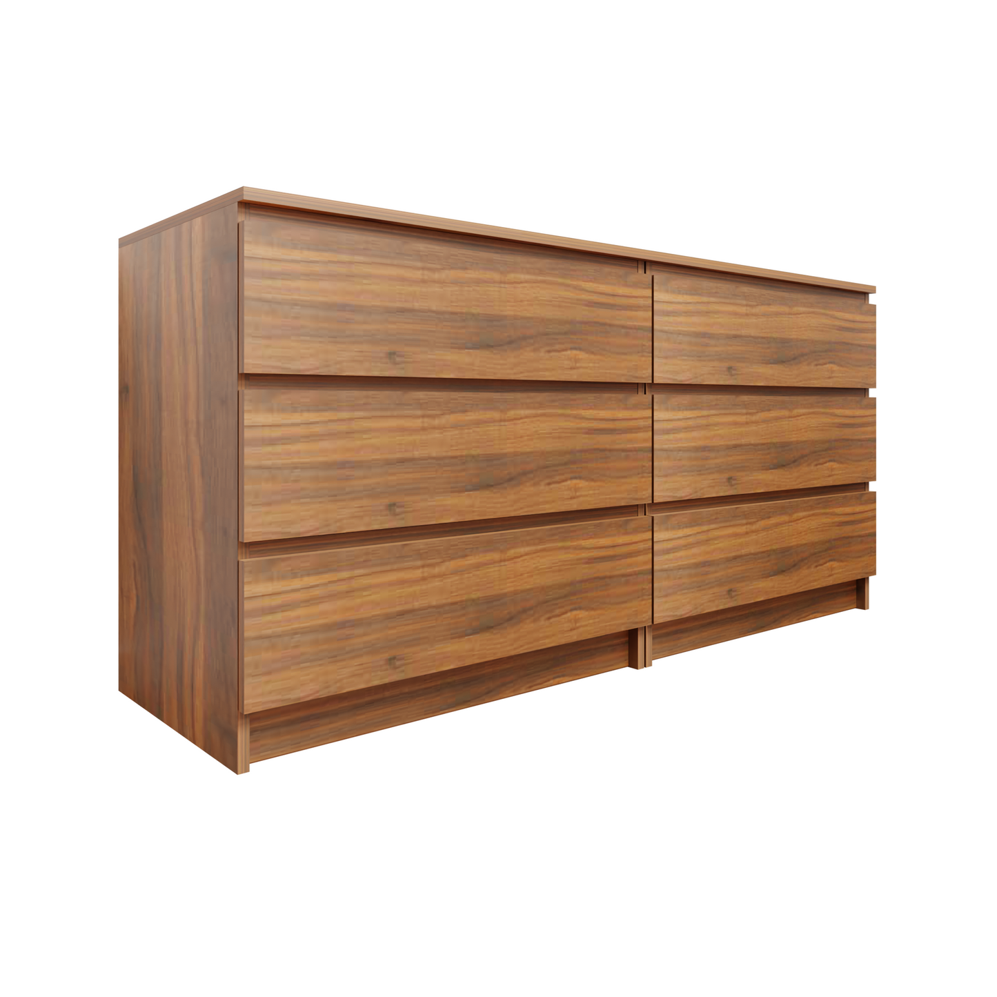 PARA | Chest of 6 Drawer, Frosty white, Dark Wenge and Brussel Walnut | Suede Finish Drawer Units VIKI FURNITURE Brussel Walnut  