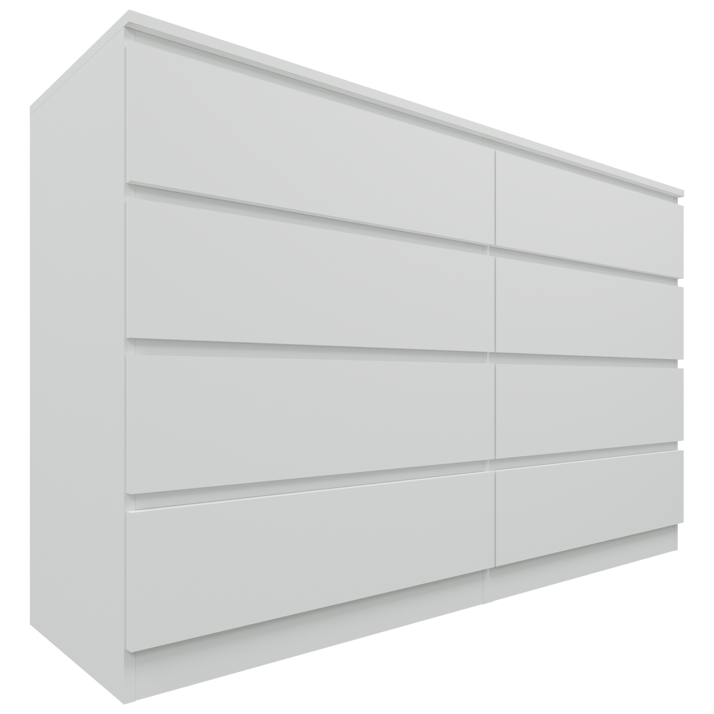 PARA | Chest of 8 Drawer, Frosty white, Dark Wenge and Brussel Walnut | Suede Finish Drawer Units VIKI FURNITURE Frosty White