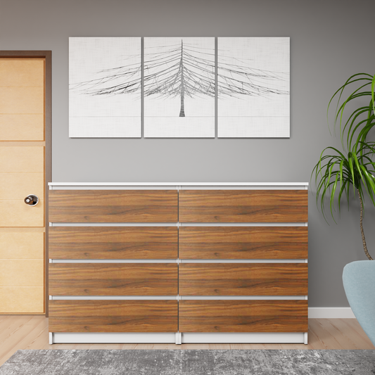 PARA | Chest of 8 Drawer, Frosty white, Brussel Walnut | Suede Finish Drawer Units VIKI FURNITURE