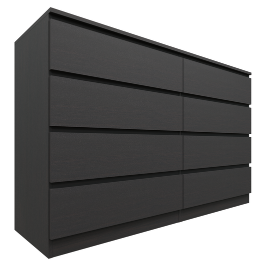 PARA | Chest of 8 Drawer, Frosty white, Dark Wenge and Brussel Walnut | Suede Finish Drawer Units VIKI FURNITURE Dark Wenge