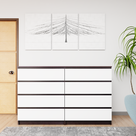 PARA | Chest of 8 Drawer, Dark Wenge, Frosty White | Suede Finish Drawer Units VIKI FURNITURE