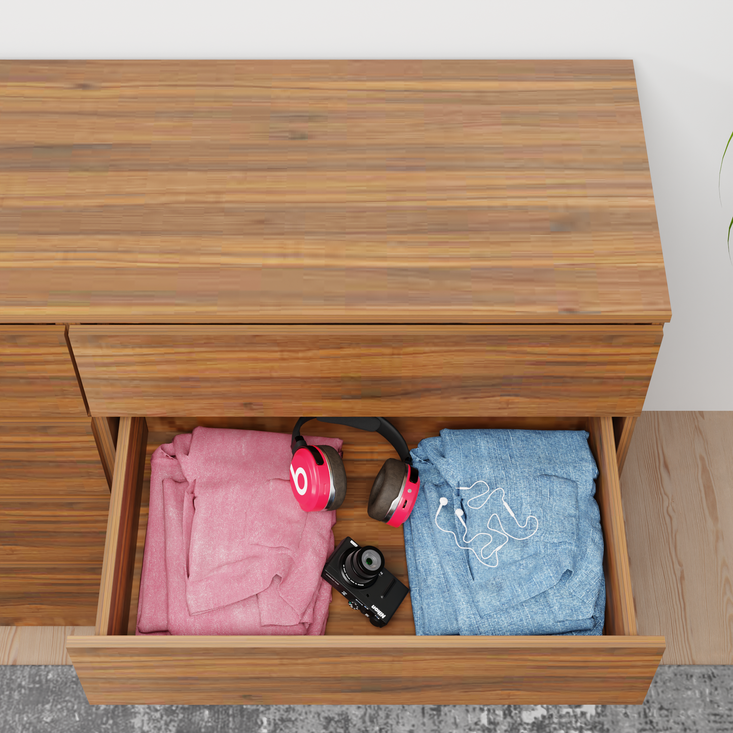 PARA | Chest of 8 Drawer, Frosty white, Dark Wenge and Brussel Walnut | Suede Finish Drawer Units VIKI FURNITURE