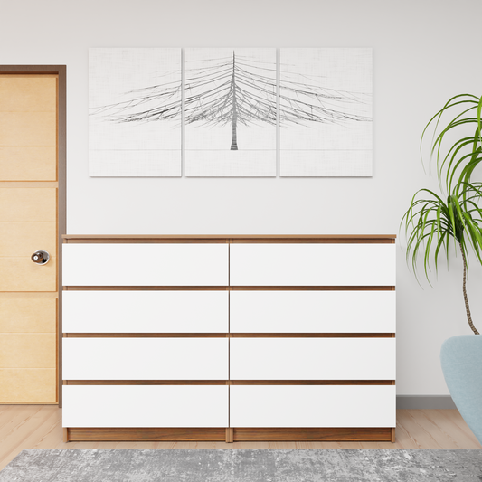 PARA | Chest of 8 Drawer, Brussel Walnut, Frosty white | Suede Finish Drawer Units VIKI FURNITURE